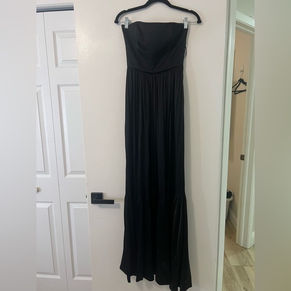 NWT Lovers and Friends  Brylee Gown in Black Strapless Satin Maxi Dress - XS - Picture 6 of 14